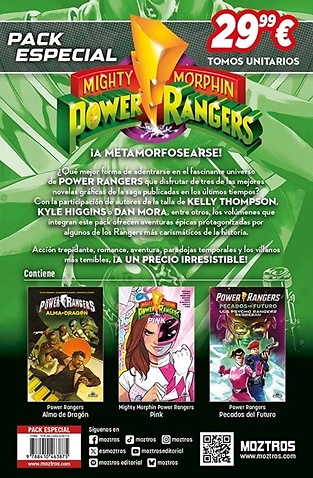 PACK ESPECIAL MIGHTY MORPHIN POWER RANGERS 